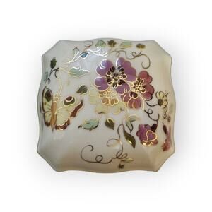 Zsolnay Hungary Hand Painted , Signed, Trinket Box, Butterfly